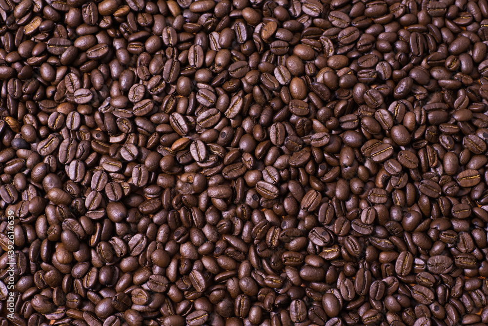 Coffee Beans Background, close up
