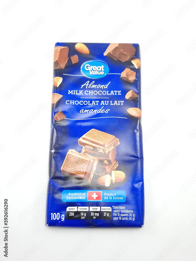 Great value almond milk chocolate in Manila, Philippines Stock Photo