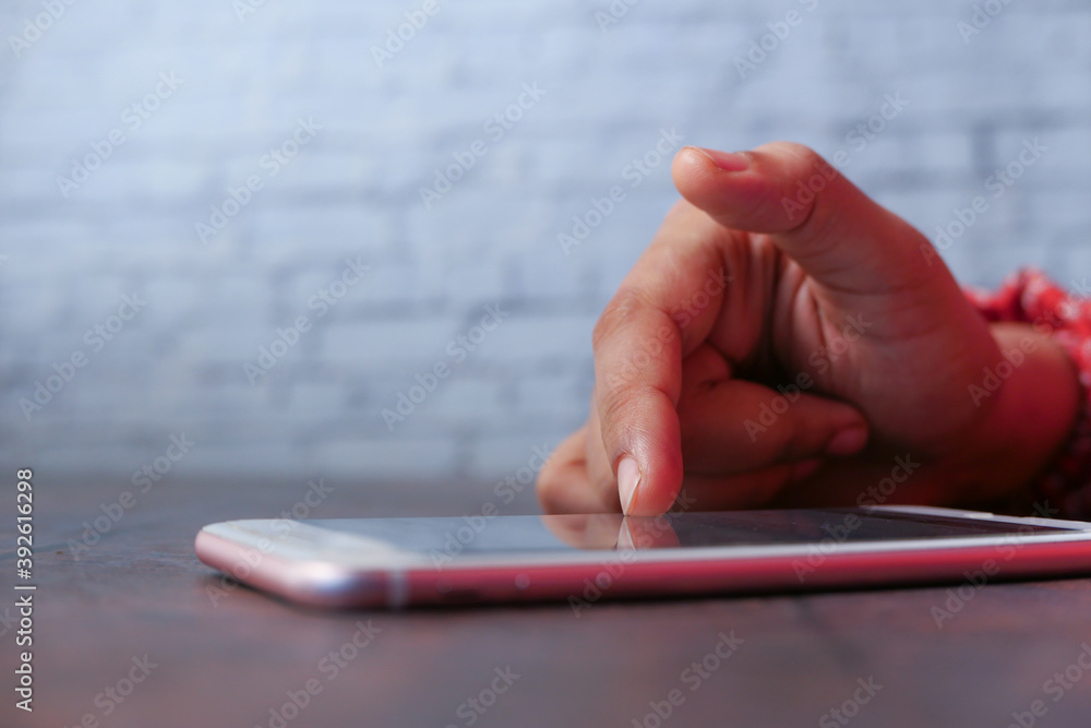 close up of women hand holding smart phone close up of women hand holding smart phone