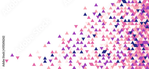 Abstract pink  purple  blue geometric triangles shape mosaic pattern on white background