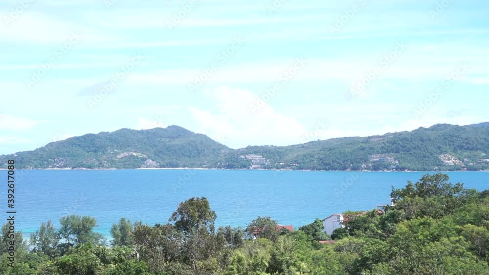 Patong beach at Phuket, sew view from top view. Pa Tong beach and town on Phuket's west coast. Main tourist resort on island of Phuket Patong beach at Phuket, sew view from top view. Pa Tong beach and town on Phuket's west coast. Main tourist resort on island of Phuket