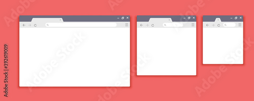 Browser mockups. Website interface for different devices. Vector browser window