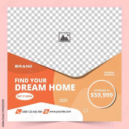 Real estate Corporative instagram square banner template Premium template