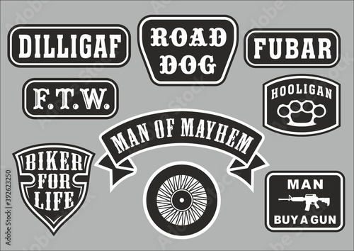 Patches and stickers for bikers photo