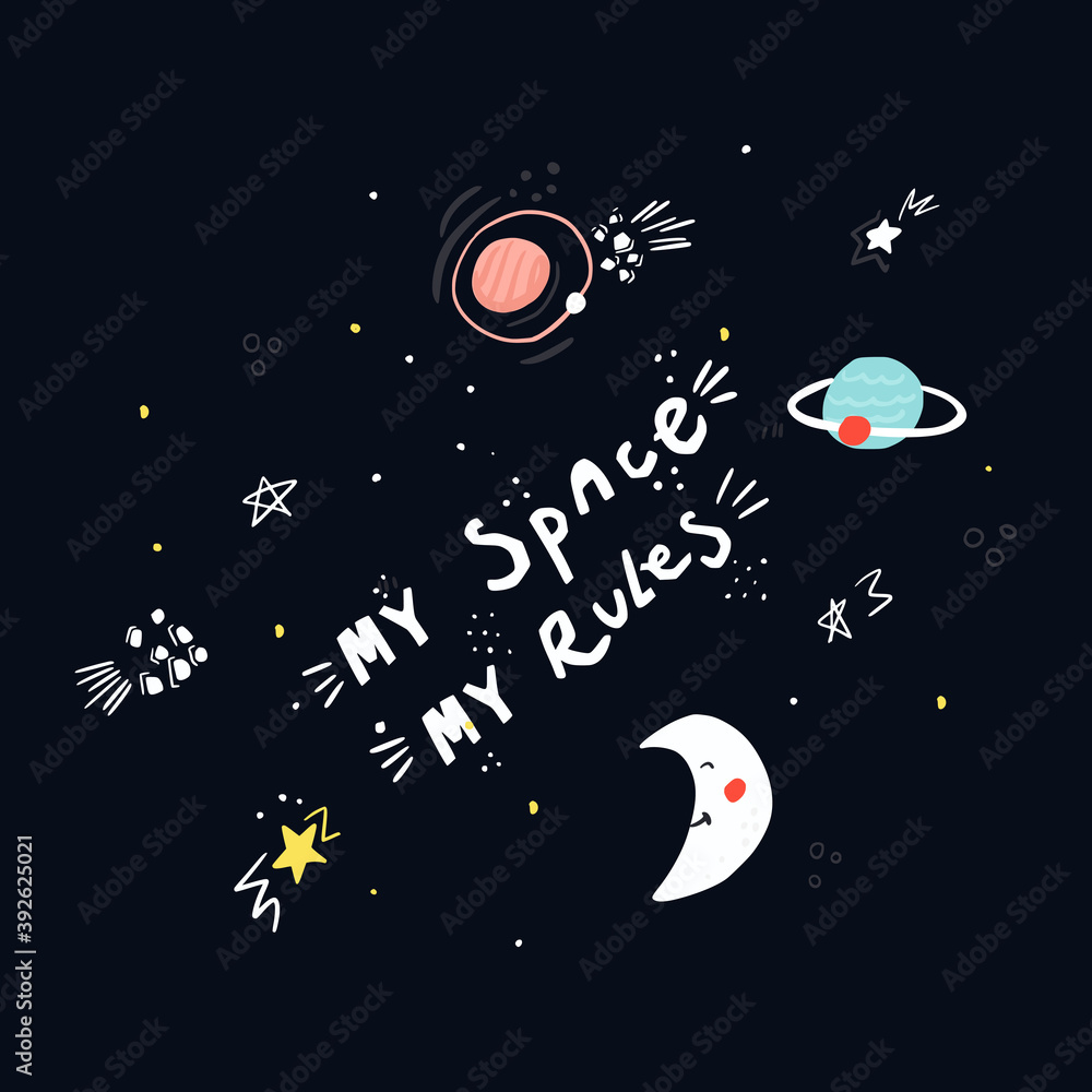 my space may rules cute hand drawn lettering with different elements my space may rules cute hand drawn lettering with different elements