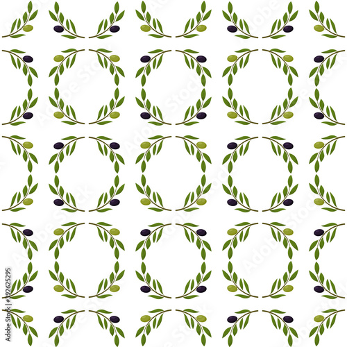Seamless background with olive leaves. Ideal for printing on fabric or paper.