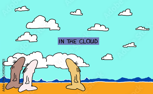 Canvas-taulu In the cloud - humor technology jargon buzzwords