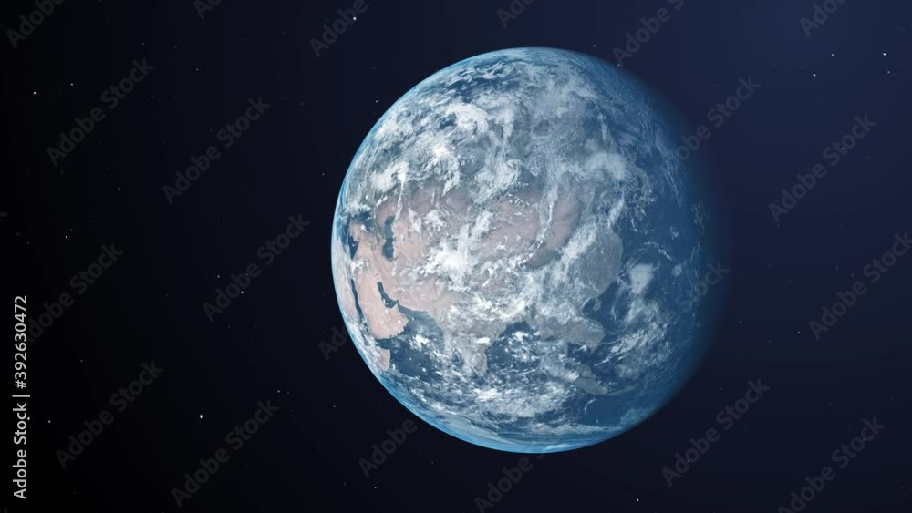 Daytime view of the Eurasian and African contient from outer space. Following the Rotation before zooming out Daytime view of the Eurasian and African contient from outer space. Following the Rotation before zooming out