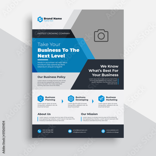 Clean and modern professional corporate flyer template