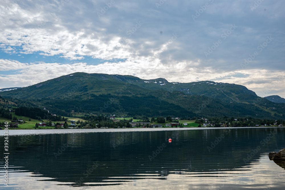 Lake on a mountain ridge in Norway