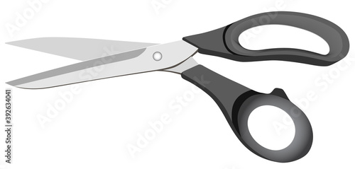 Image of tailoring scissors in black and gray photo