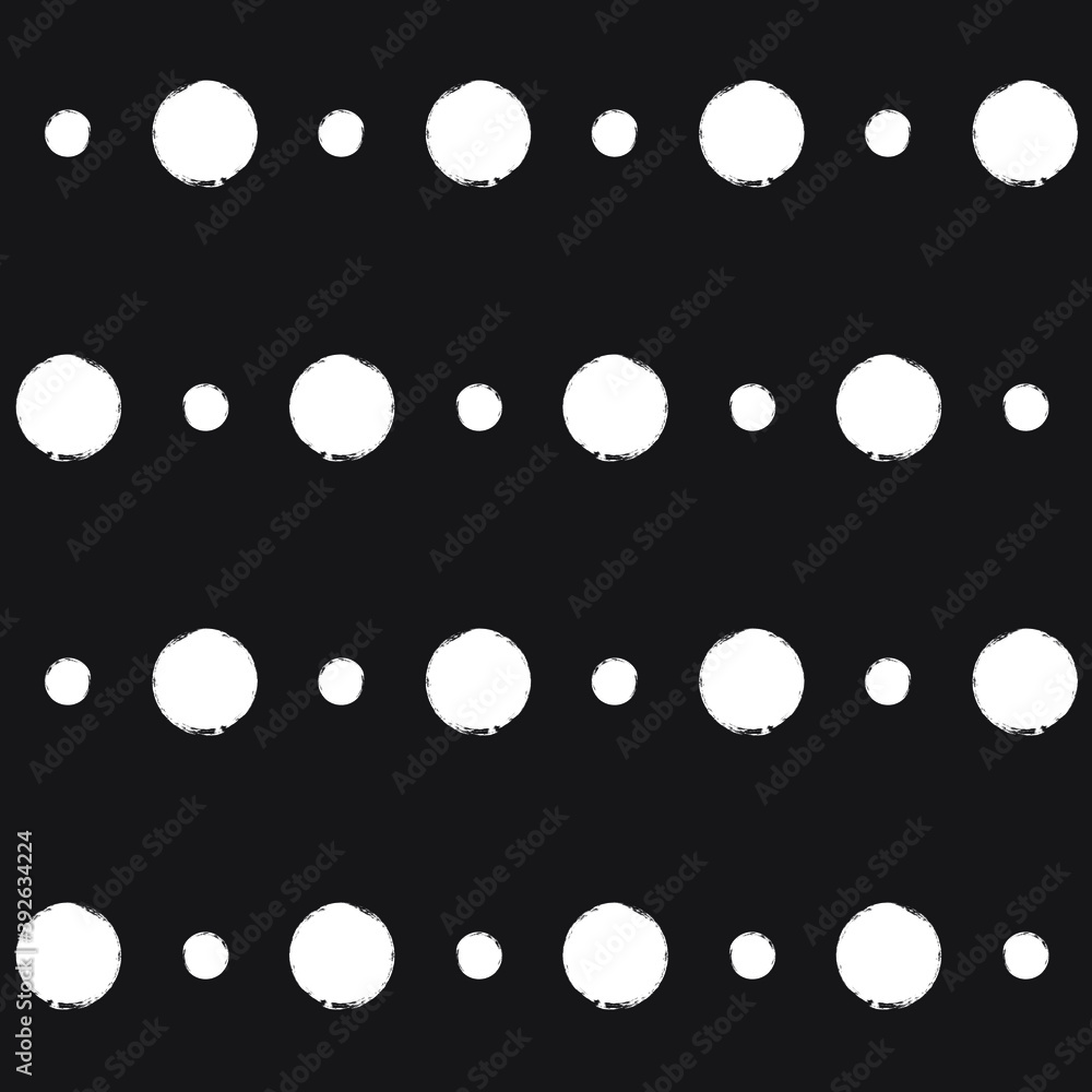 Vector polka dots seamless pattern, hand drawn black watercolor stains. Ink doted background, isolated on white. Vector polka dots seamless pattern, hand drawn black watercolor stains. Ink doted background, isolated on white.