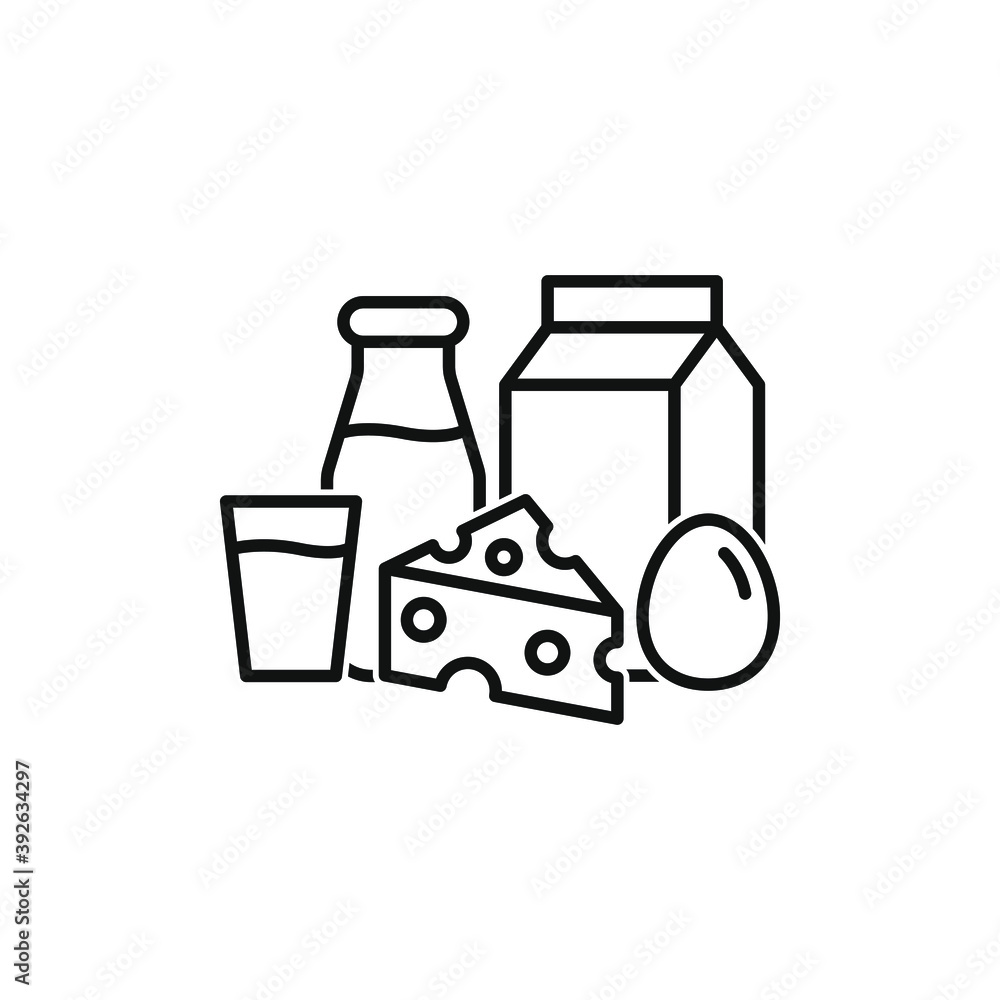 Dairy products. Milk line icon isolated on white background. Vector illustration Dairy products. Milk line icon isolated on white background. Vector illustration