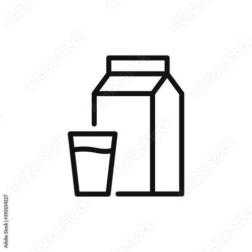 Dairy products. Milk line icon isolated on white background. Vector illustration