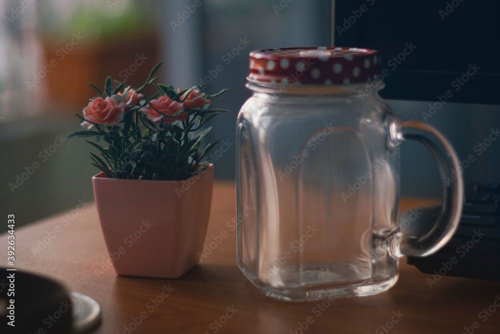 desk winter empty glass cup desk winter empty glass cup