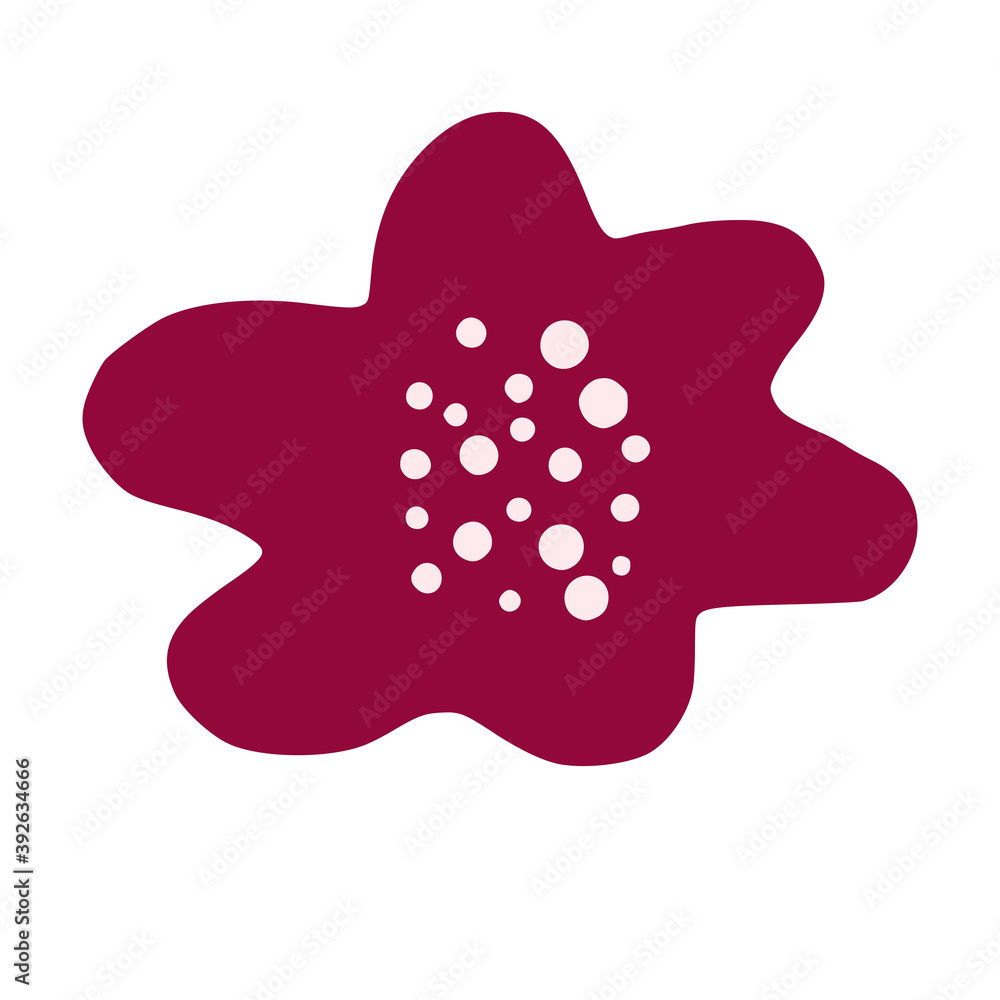 Pink flower isolated on white background. Abstract botanical with dot, sketch hand drawn in style doodle. Pink flower isolated on white background. Abstract botanical with dot, sketch hand drawn in style doodle.