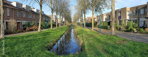 Water storage in a new residential area in the Netherlands photo