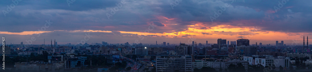 Sunset in Cairo Egypt  - Cityscape from Salah Salem