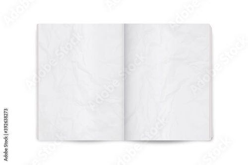 Realistic vector illustration of the page spread magazine or newspaper layout.