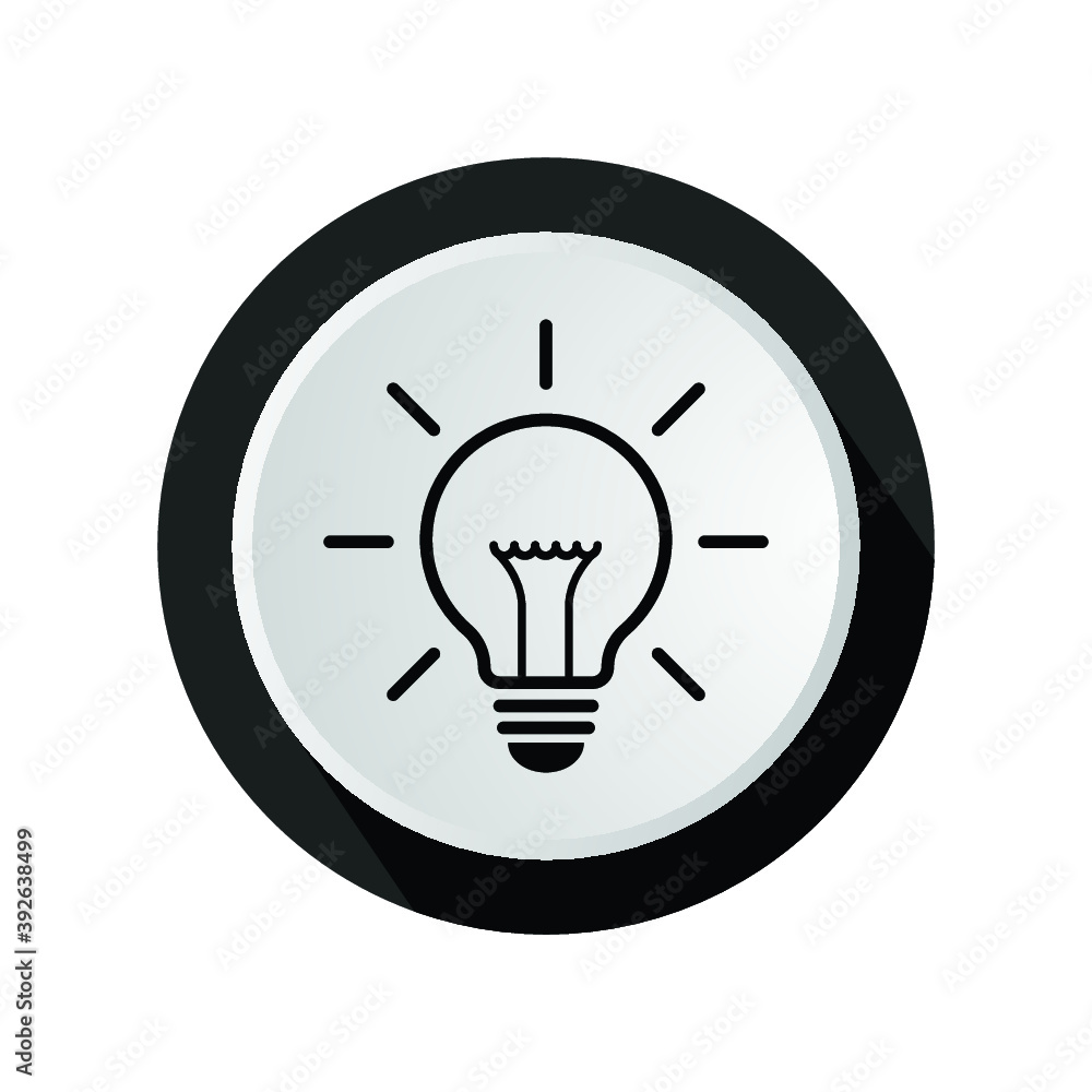 Bulb icon in circle. Light bulb icon vector, creativity, ideas, solution symbol vector graphi. Bulb icon in circle. Light bulb icon vector, creativity, ideas, solution symbol vector graphi.