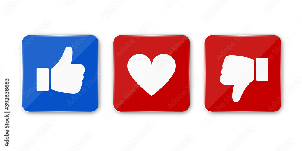 Thumb up, down and heart icon. Vector like, dislike and love icon. Ready like, dislike and love button for website and mobile app. Vector illustration. Thumb up, down and heart icon. Vector like, dislike and love icon. Ready like, dislike and love button for website and mobile app. Vector illustration.