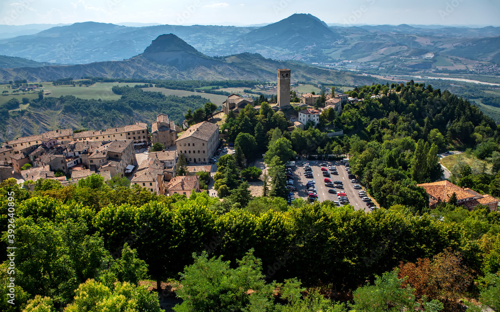 San Leo village, hub of the historic Montefeltro region, in Emilia Romagna, Italy