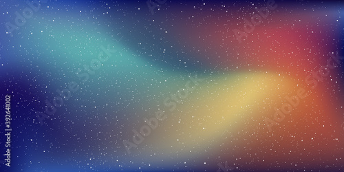 Astrology horizontal star universe background. The night with nebula in the cosmos. Milky way galaxy in the infinity space. Starry night with shiny stars in the vanilla sky. Vector illustration.