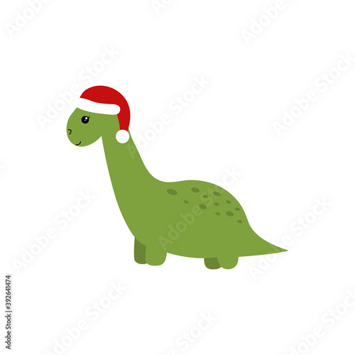 Cute kawaii dinosaur. Vector illustration for kids. 