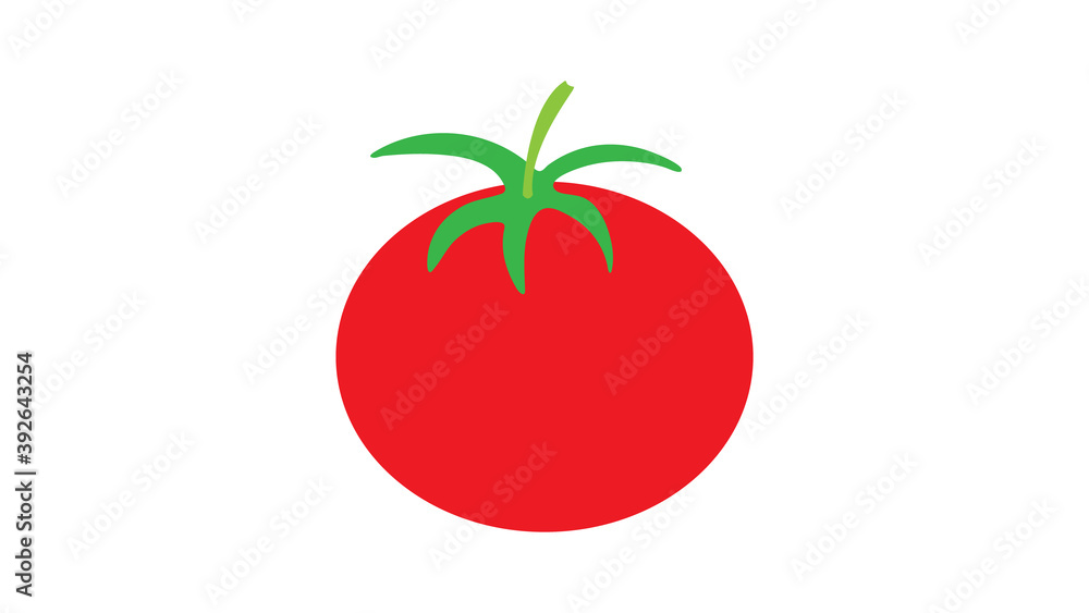 Fresh red ripe tomato with green leaf. Vegetarian vegetable Fresh red ripe tomato with green leaf. Vegetarian vegetable
