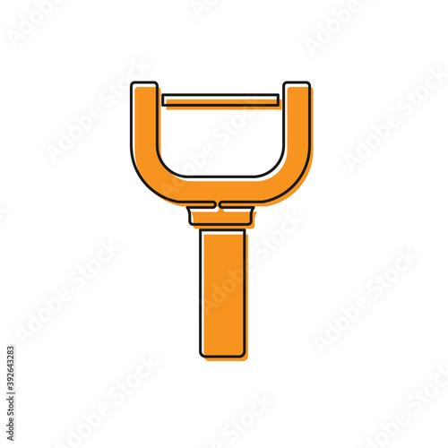 Orange Peeler icon isolated on white background. Knife for cleaning of vegetables. Kitchen item, appliance. Vector.