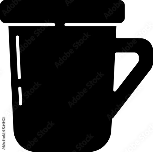 Black Coffee cup icon isolated on white background. Tea cup. Hot drink coffee. Vector.