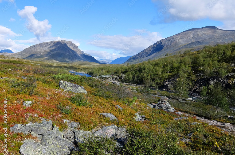 Fototapeta premium Arctic Lapland mountains in Sweden
