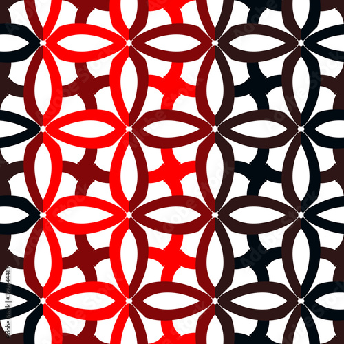 Bright seamless pattern with vertical circular ornament on a white background.