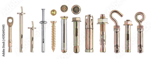 Anchor is made from Carbon Steel, and hex sleeve anchor zinc plated for use in Concrete only. Metal frame dowel. Concrete masonry screw with hex flange head galvanized.