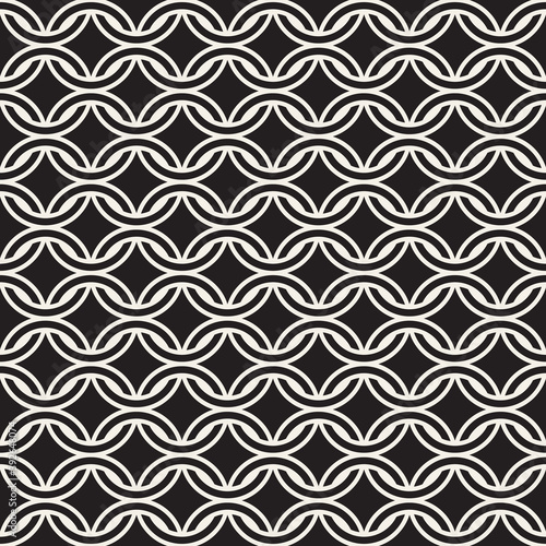 Vector seamless chain pattern. Interweaving thin lines abstract background. Geometric waved trellis design.