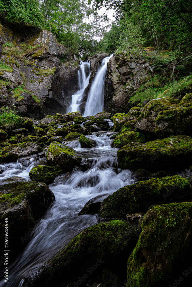 Fototapeta premium Double waterfall in a forest