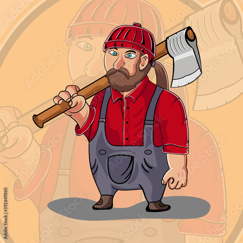 lumberjack mascot vector logo cartoon