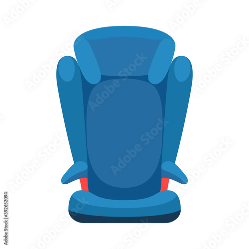 Safety baby car seat. Child restraint system. Front view. Isolated objects. Vector illustration on white background