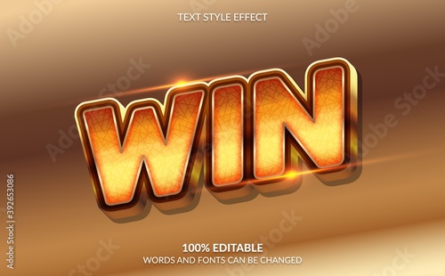 Editable Text Effect, Golden Winner Text Style