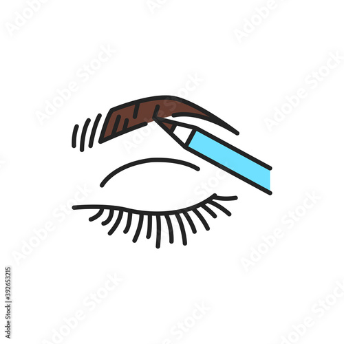 Dye eyebrows color line icon. Pictogram for web page, mobile app, promo. © Backwoodsdesign