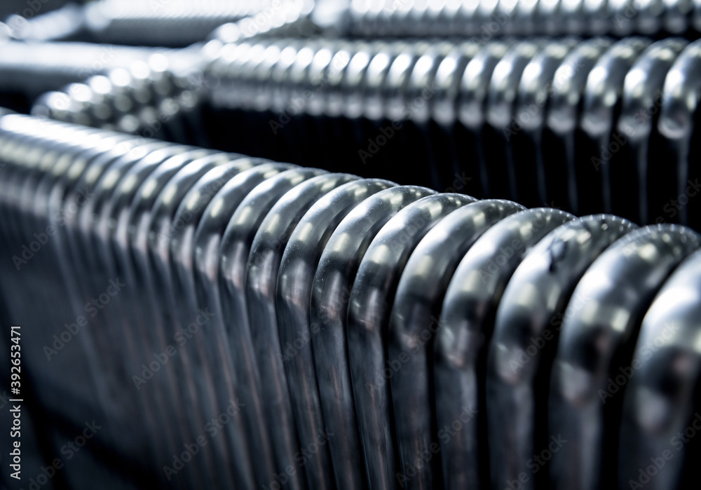 Abstract industrial background of metal pipes construction. Stock Photo ...