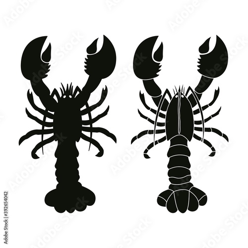 Vector icon crayfish. Lobster silhouettes on white background © Мария Архипова