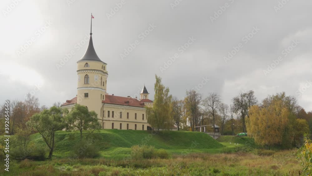 Pavlovsk Park, St. Petersburg, Mariental pond Bip Fortress on Slavyanka River. High quality 4k footage Pavlovsk Park, St. Petersburg, Mariental pond Bip Fortress on Slavyanka River. High quality 4k footage