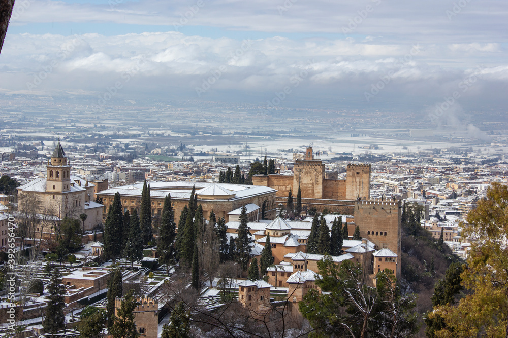 , la Alhambra y Generalife desde la silla del moro