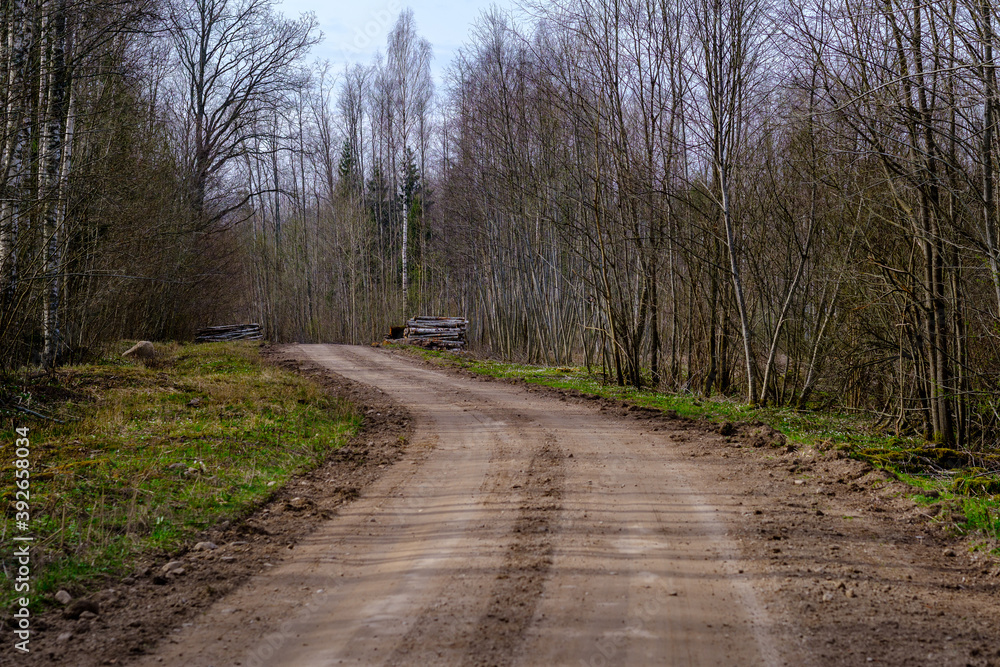 countryside dirt road gravel in perspective in summer countryside dirt road gravel in perspective in summer