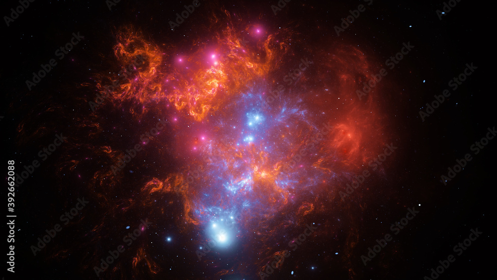 Abstract fractal illustration looks like beautiful galaxies.