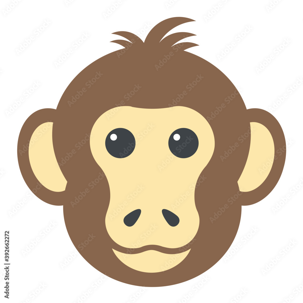 Chimpanzee head of cartoon animal
Chimpanzee head of cartoon animal