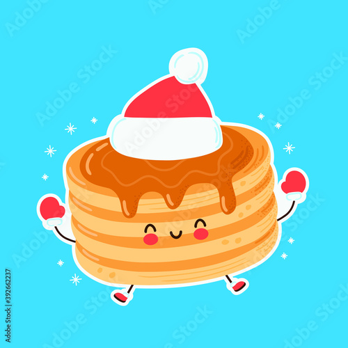 Cute happy funny christmas pancake