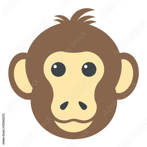 
Chimpanzee head of cartoon animal 
