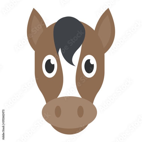 
A cute cartoon horse head 
